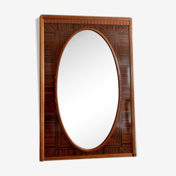 Miroir en ébène de Macassar époque Art Deco - 148x100cm