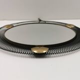Vintage metal and brass openwork mirror Vereinigte Werkstätten Munich 1950