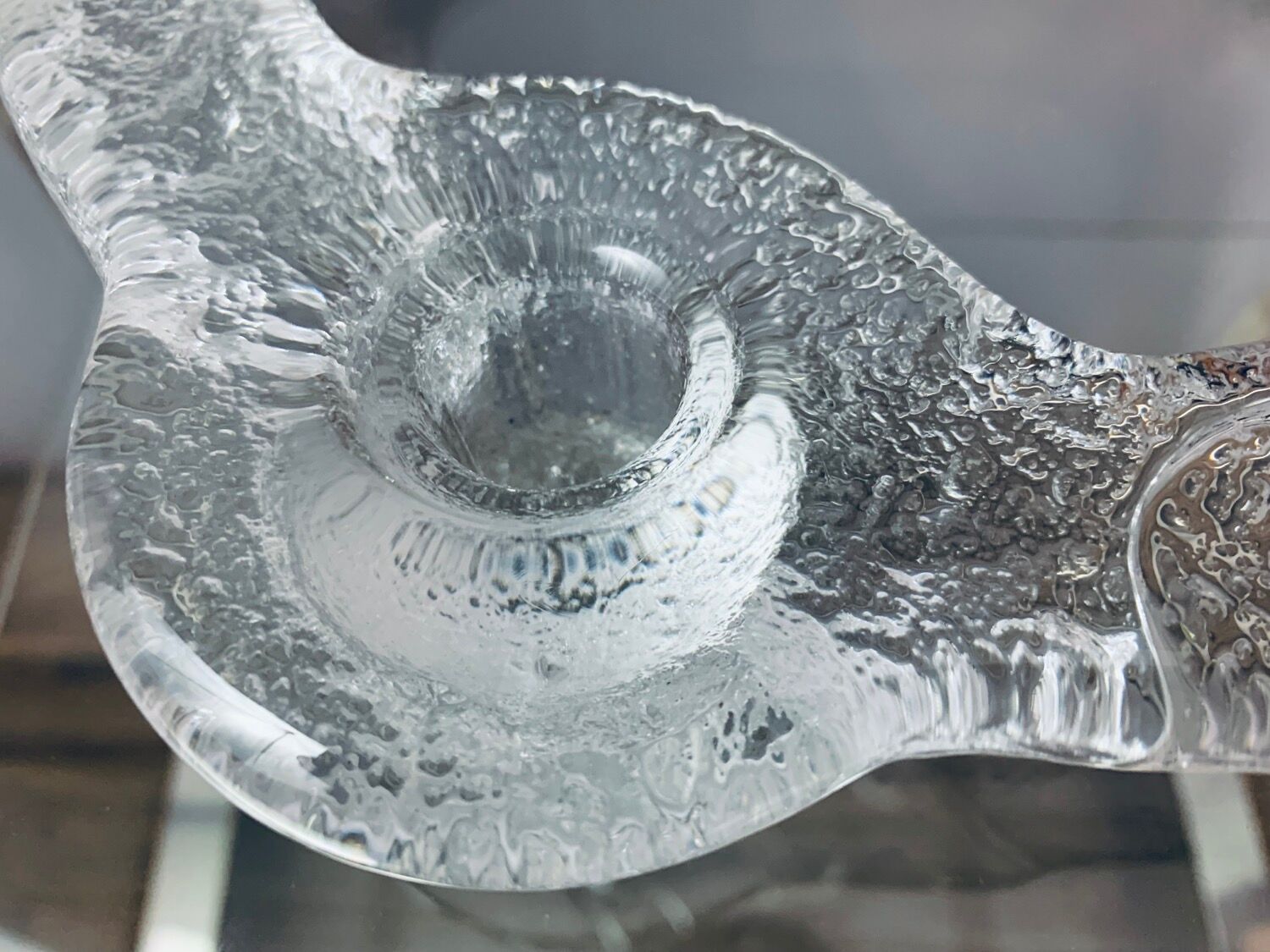 1970s Swedish Pukeberg Glass Candle Holder