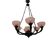 Lustre en fer forgé rose de style Liberty des années 1960