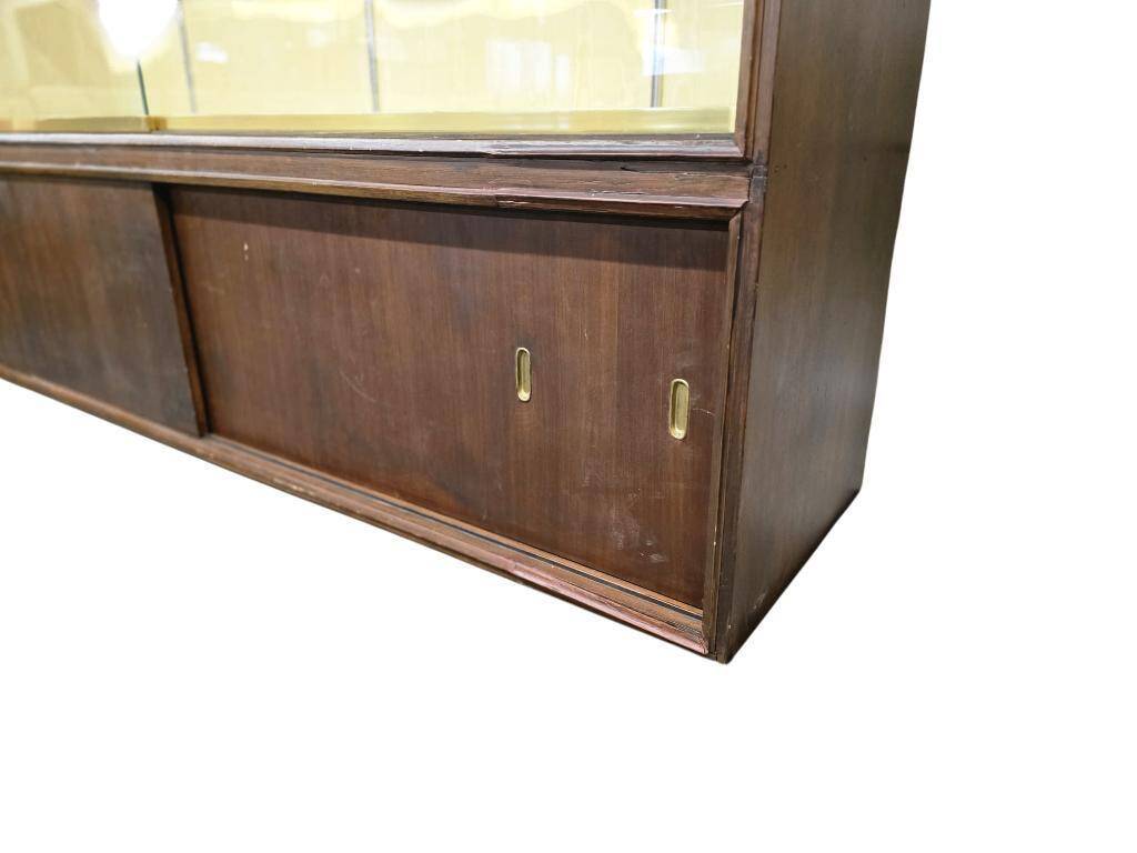 XL vintage wooden display cabinet / sideboard / wall cabinet