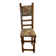 Antique chair with upholstered fabric seat