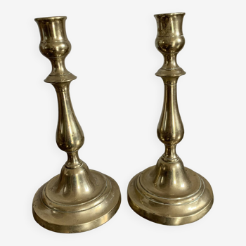 Pair of brass candlesticks