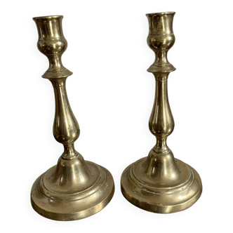 Pair of brass candlesticks