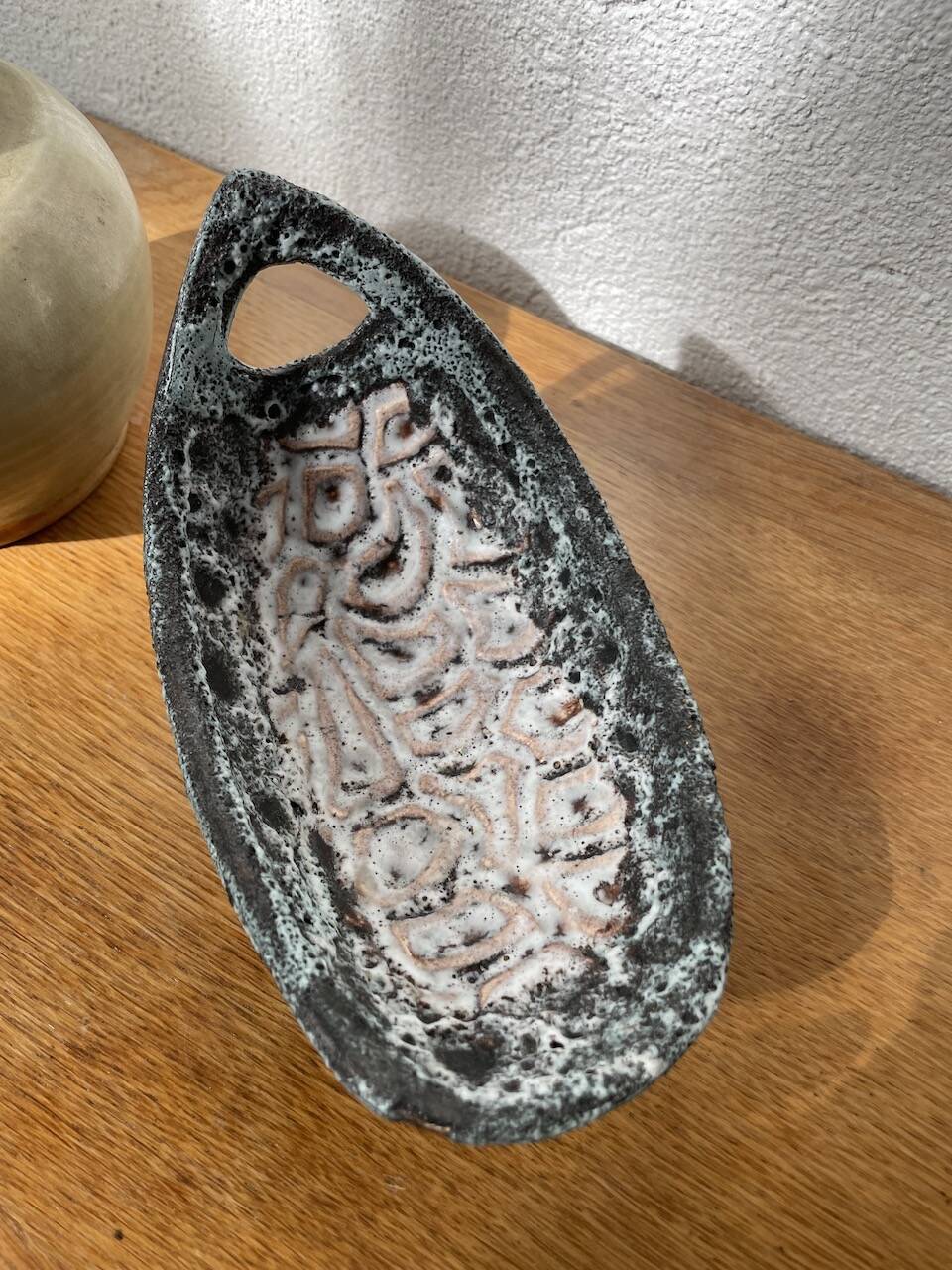 Empty ceramic pocket Fatlava Vallauris 1950