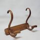 Double Bistro Coat Rack Curved Wooden Hanger Early 20th Century