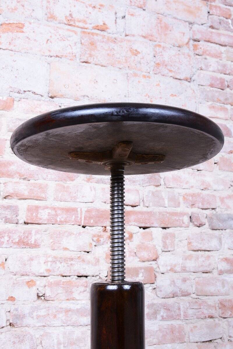 Art Deco Piano Stool in Beech and Iron, Czech, 1940s