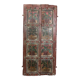 Indian door with 2-leaf floral motifs with 2 rings for wall mounting