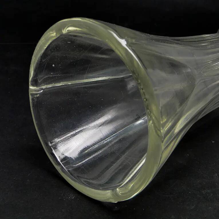 Art Deco vase, transparent glass, Poland, 1950s
