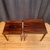 A pair of Kvalitet Form Funktion rosewood side tables Denmark 1960s