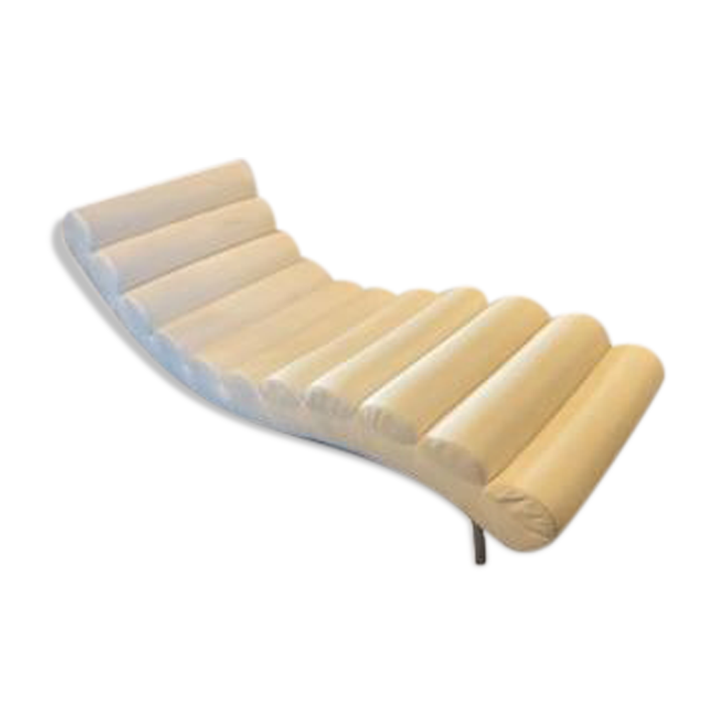 Scandinavian meridian 1980s with metal structure in imitation white leather