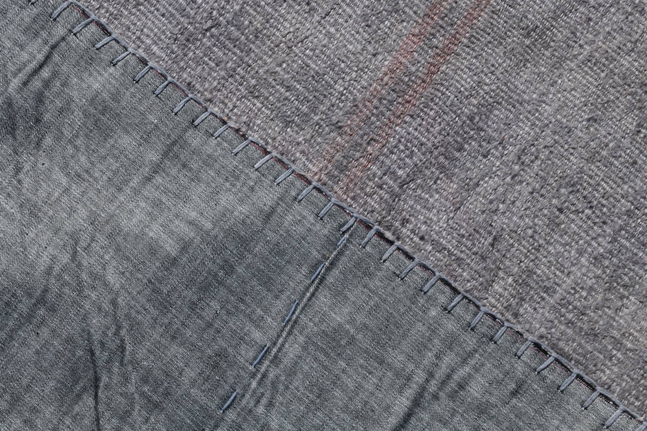 7x10 Vintage Gray & Black Modern Kilim Rug, 213x308Cm