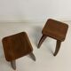 Paire de tabourets scandinaves en  palissandre