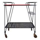 Metal serving trolley by Mathieu Matégot