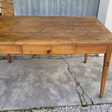 Old rustic farm table, one drawer - 1m30