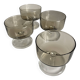 Set of 4 vintage smoked glass cups