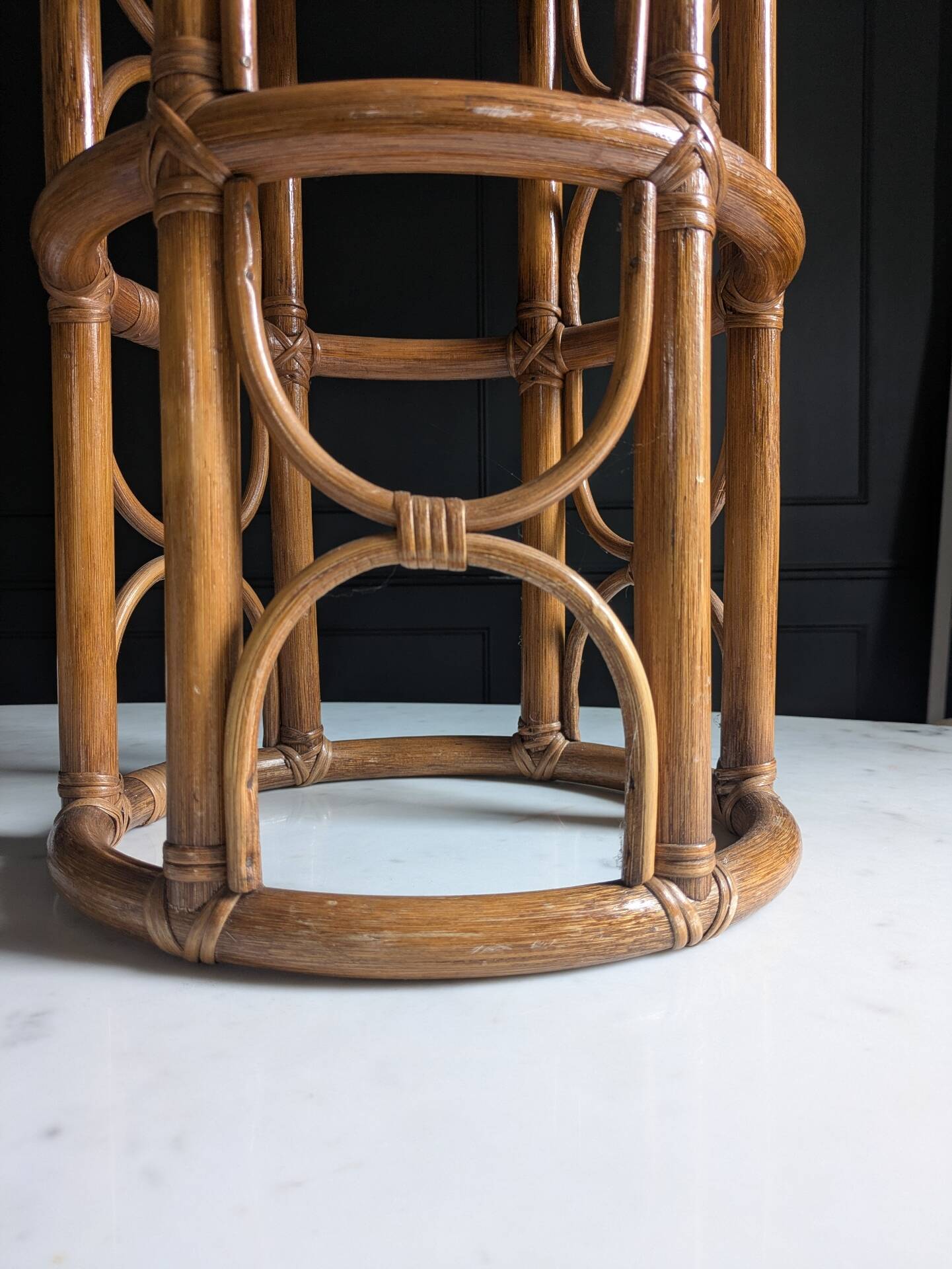 Plant stand, vintage side table, 1970s bamboo.