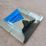Cendrier en verre signé, 1990