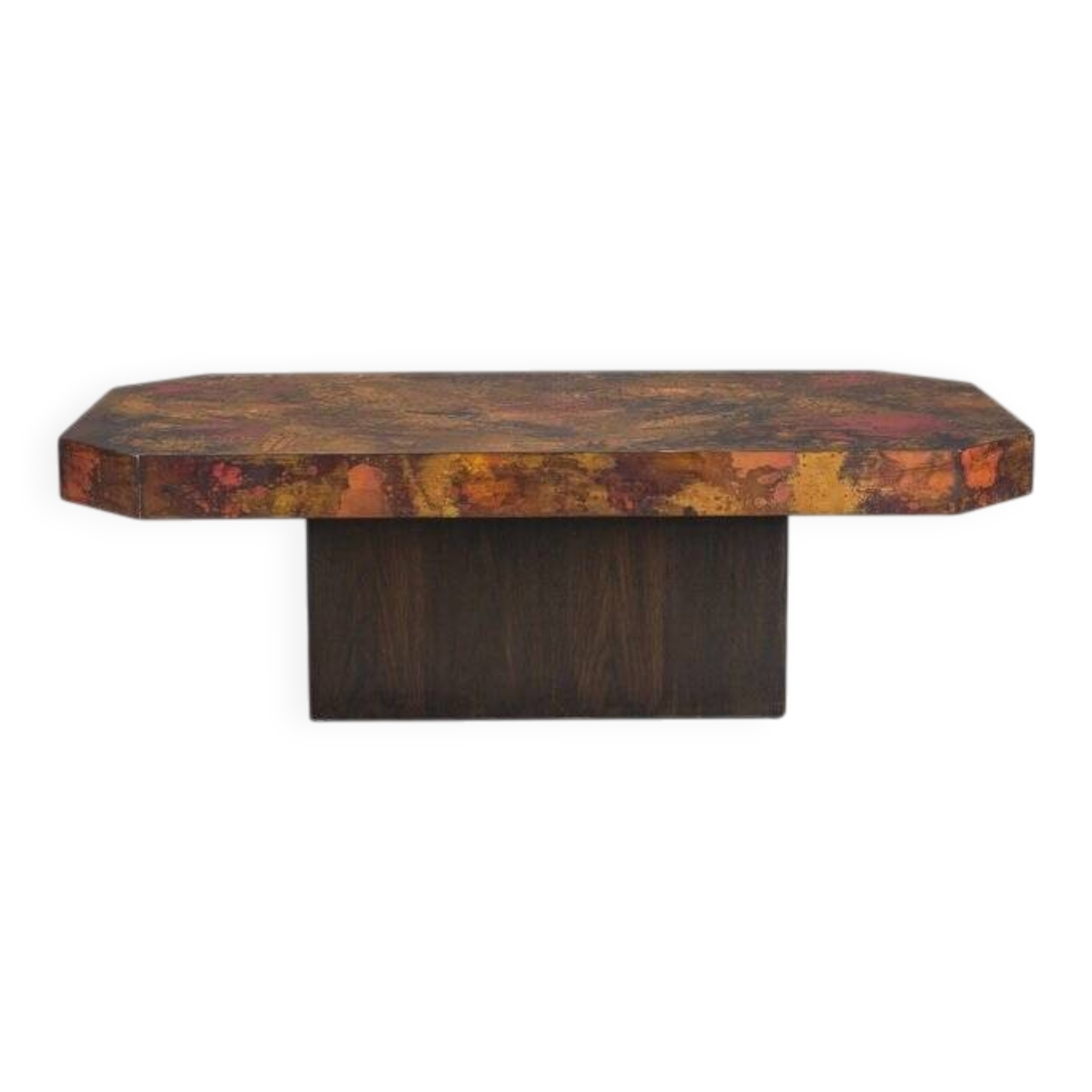 Vintage copper coffee table by Bernhard Rohne, 1970s