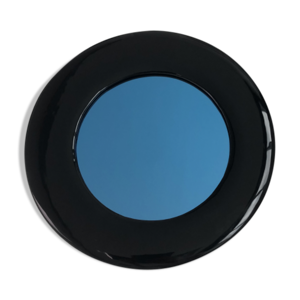 Miroir bleu en céramique noire Brigitte De Bazelaire - Editeur Sentou 33cm