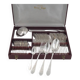 Ercuis Neo-Gothic style, 38-piece cutlery set in silver-plated metal, excellent condition.
