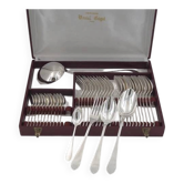 Ercuis style Néo-gothique, ménagère set 38 pièces métal argenté, excellent état.
