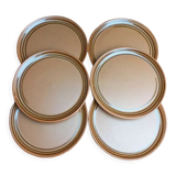 6 assiettes à dessert grès Sarreguemines Savoie