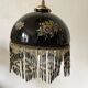 Suspension vintage opaline et perles