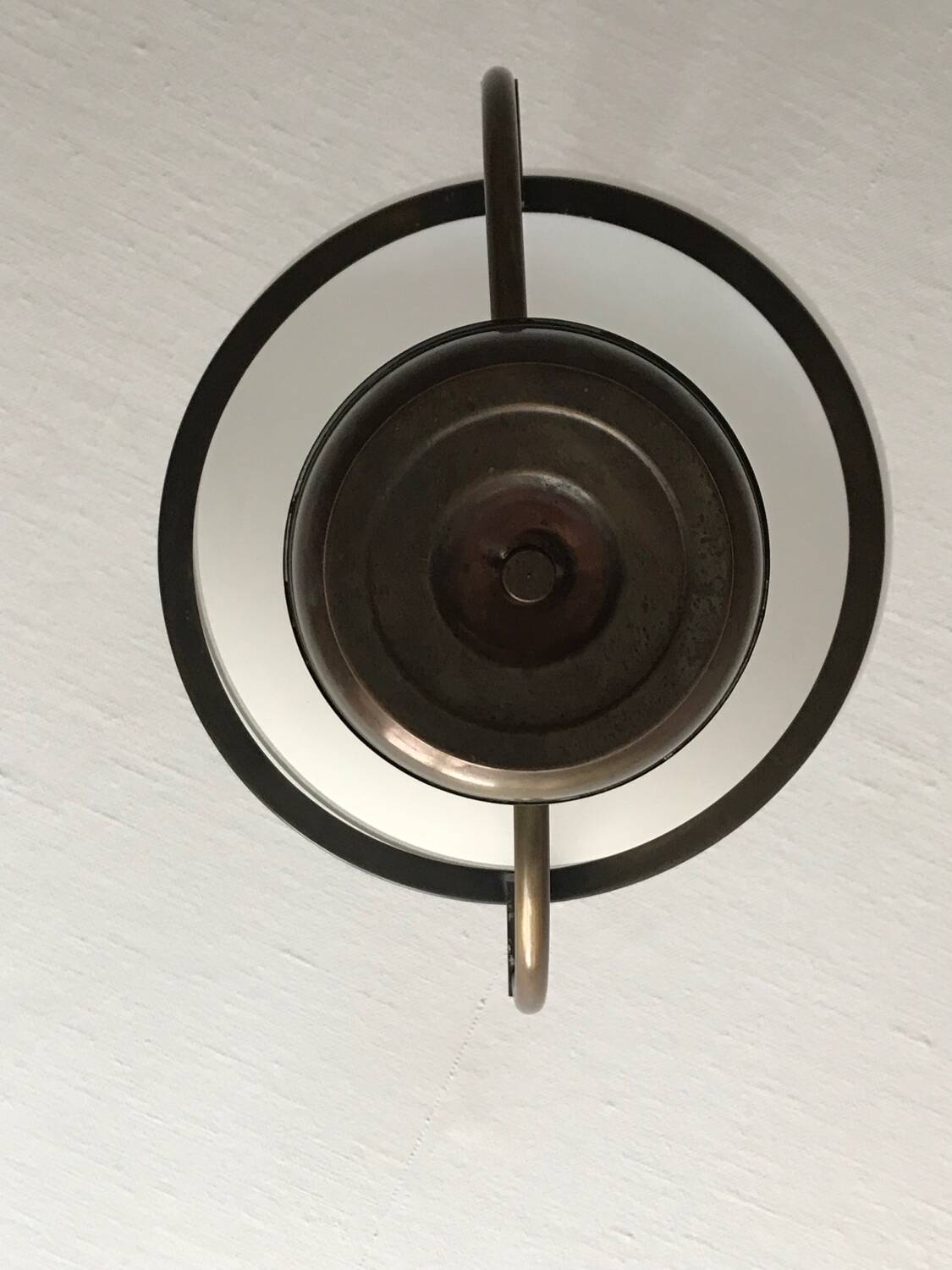 Chandelier / old suspension with opaline / kerosene lamp