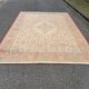 Large industrial Persian carpet in burgundy wool, carpet sample 250x350cm.