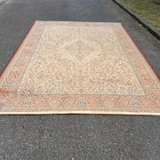 Large industrial Persian carpet in burgundy wool, carpet sample 250x350cm.
