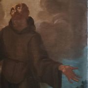 Old Oil Painting on Canvas, Baroque Period, Depicting a Franciscan Saint