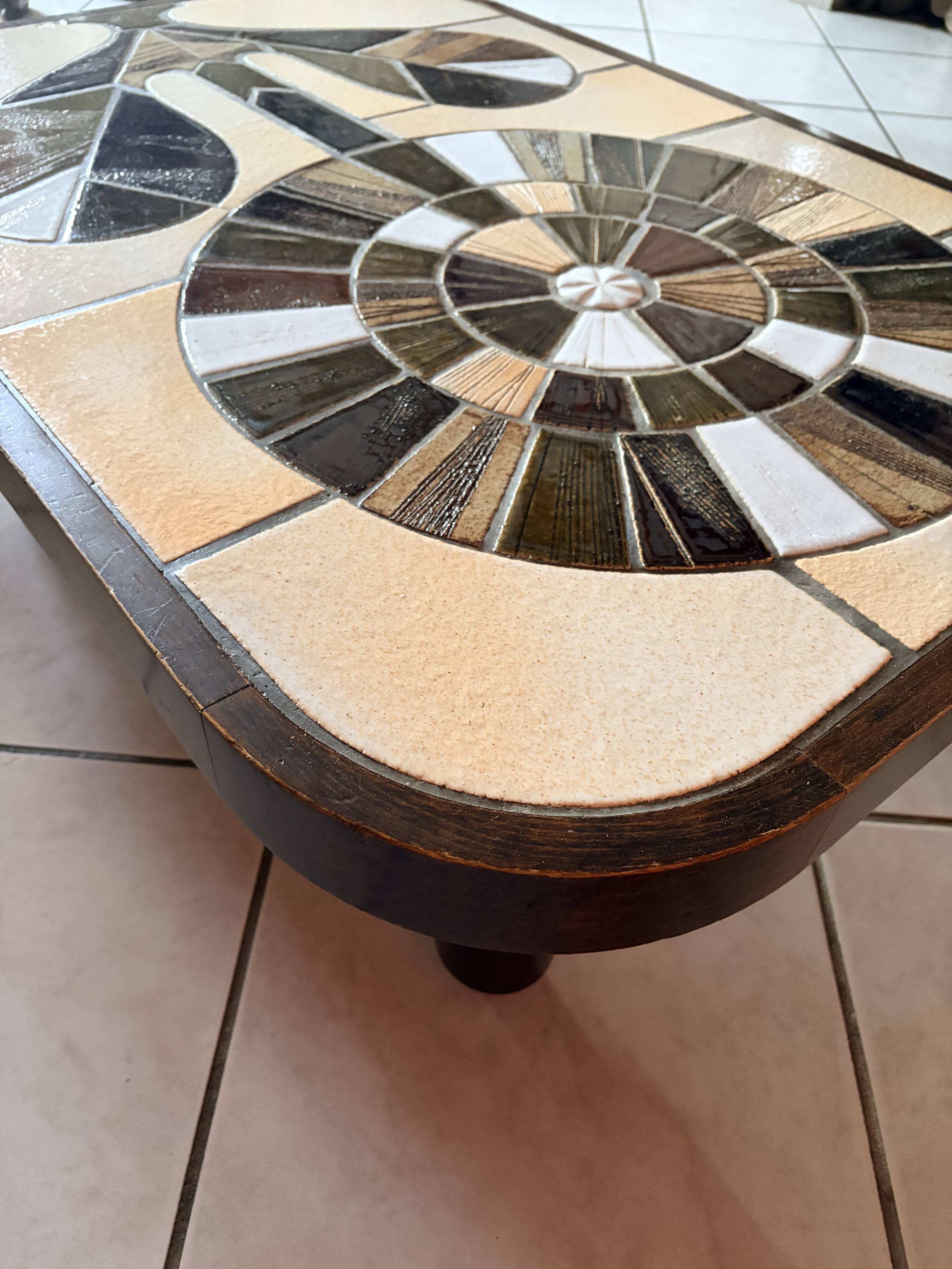 Table basse Modèle Shogun Fleur Valauris - Roger Capron