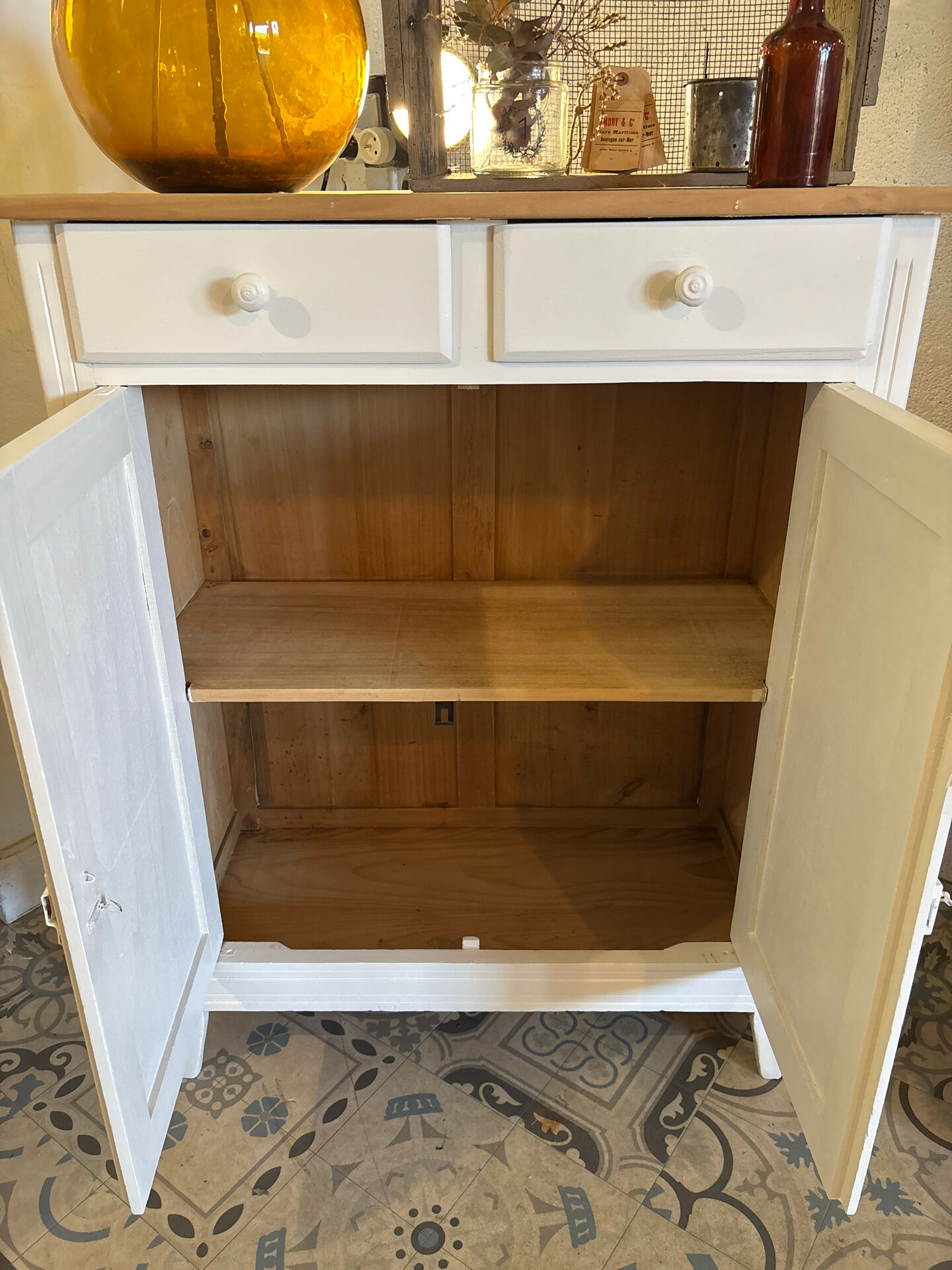 White cream Parisian buffet