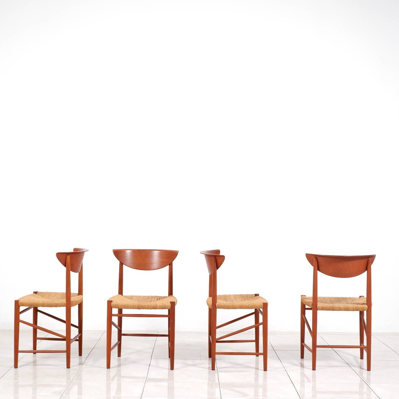Ensemble de 4 chaises à repas en teck par Peter Hvidt & Orla Molgaard-Nielsen