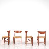Ensemble de 4 chaises à repas en teck par Peter Hvidt & Orla Molgaard-Nielsen