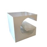Table basse blanche Space Age, Italie années 1970