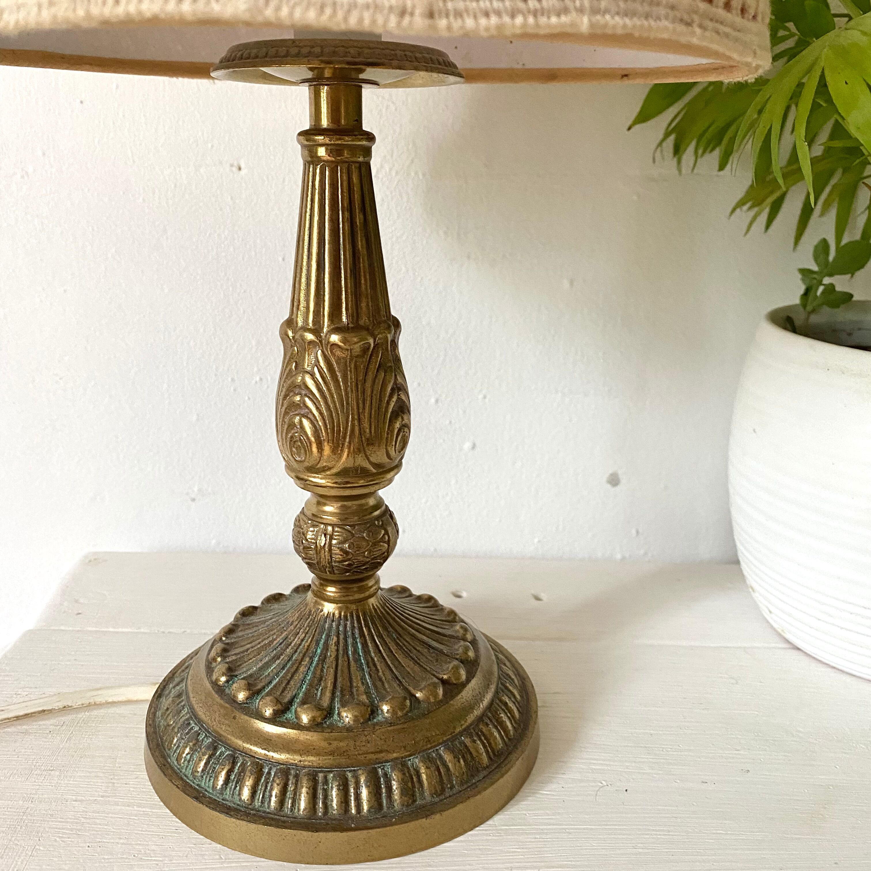 Golden brass table lamp