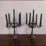 pair of 5 branch candlesticks