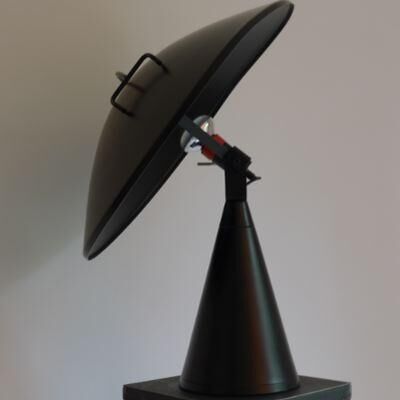 Big black lacquered metal desk lamp model RADAR of Elio Martinelli