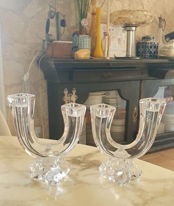 Paire de bougeoirs Cristal de Vannes