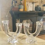 Pair of Vannes Crystal candlesticks