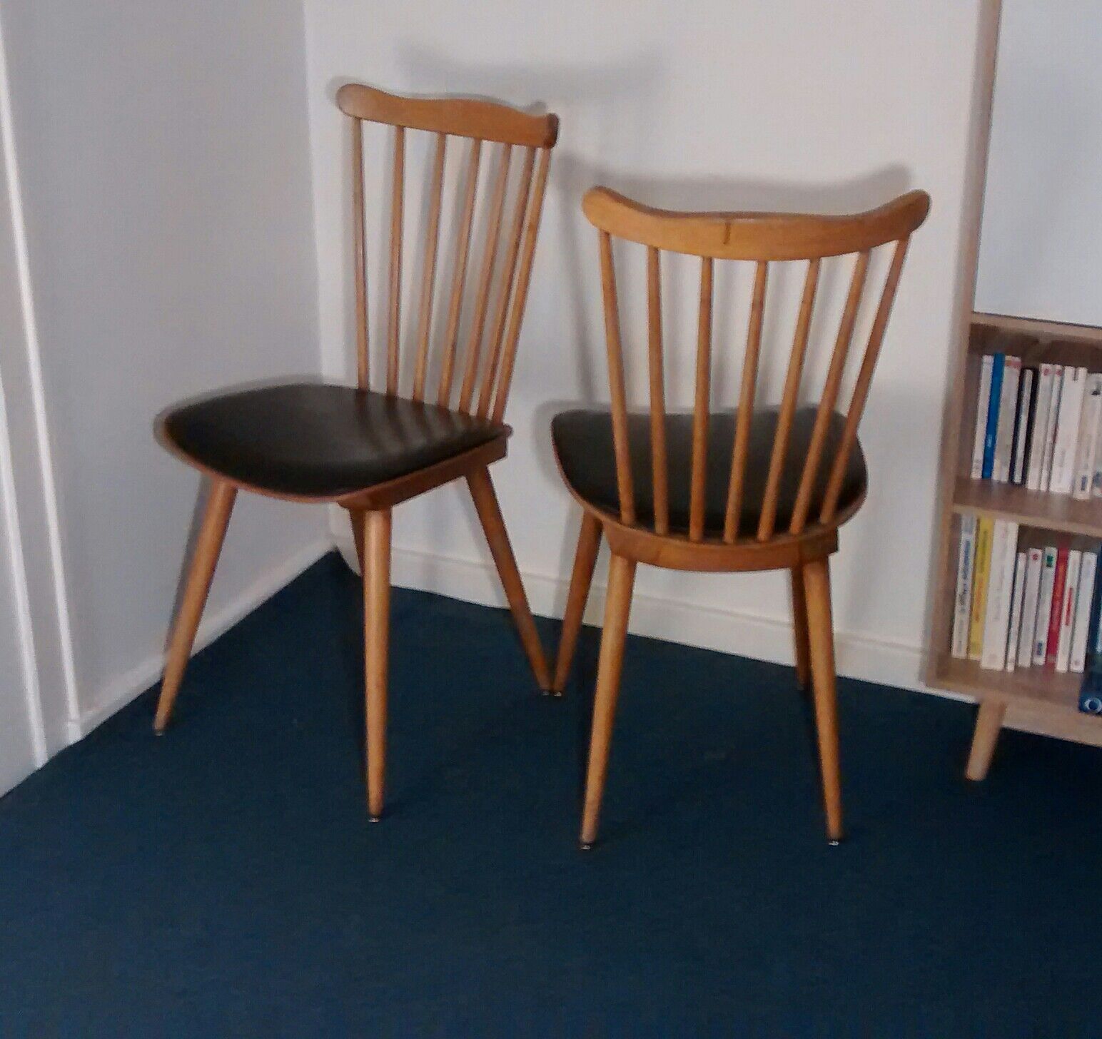 Pair of Baumann compass foot chairs