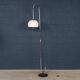 Vintage 20thc italian chrome floor lamp with opaline shade c.1970