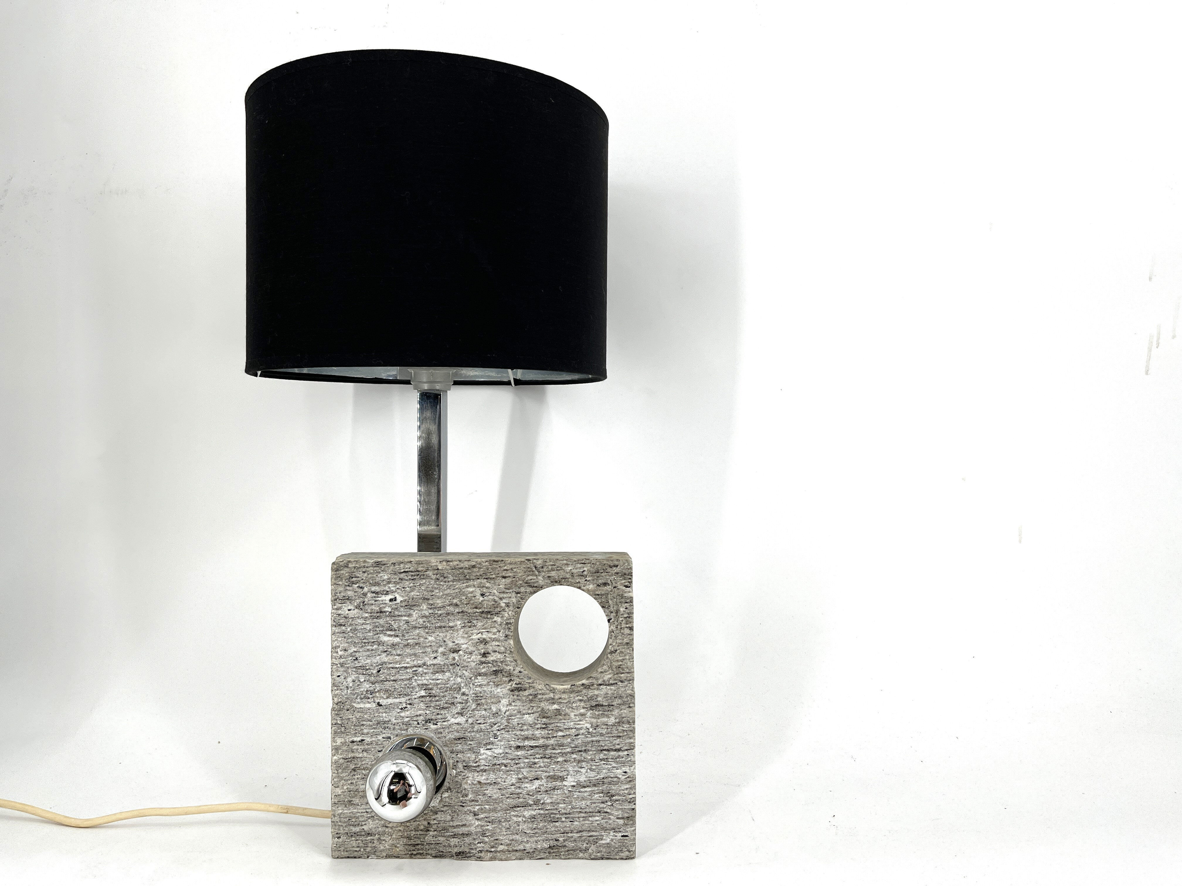 Post modern stone table lamp, 1970s