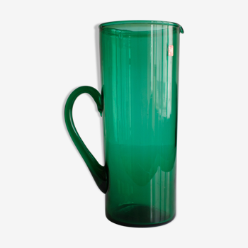 Green glass pitcher