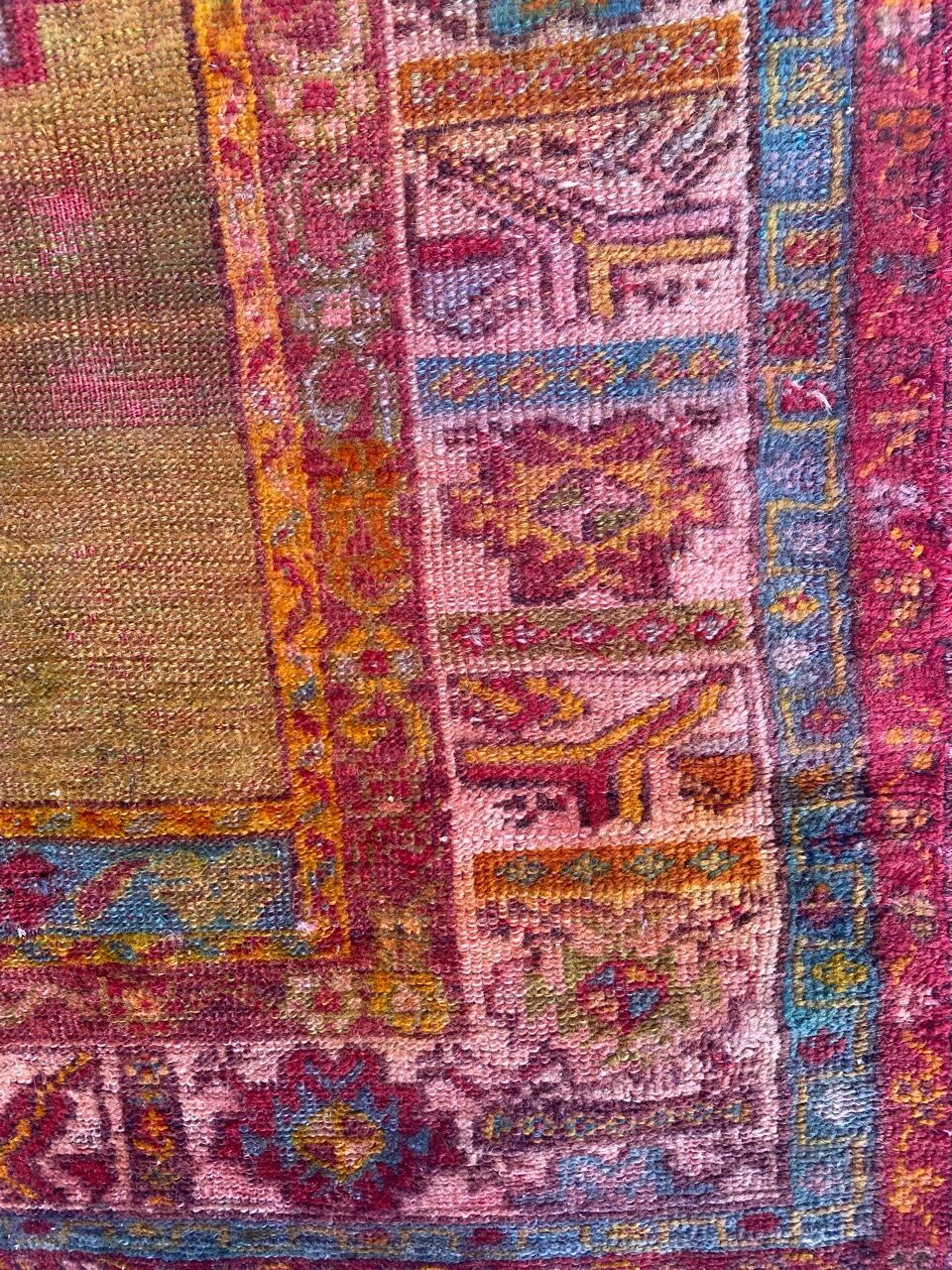 Old Turkish carpet Anatolia handmade 105x135 cm