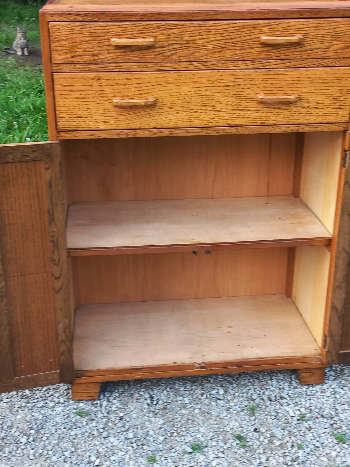Parisian sideboard 2 doors 2 drawers at support height in oak