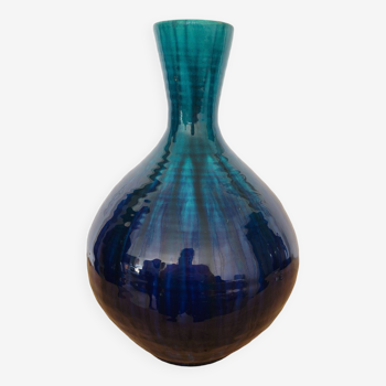 Accolay Blue ceramic vase 1960s