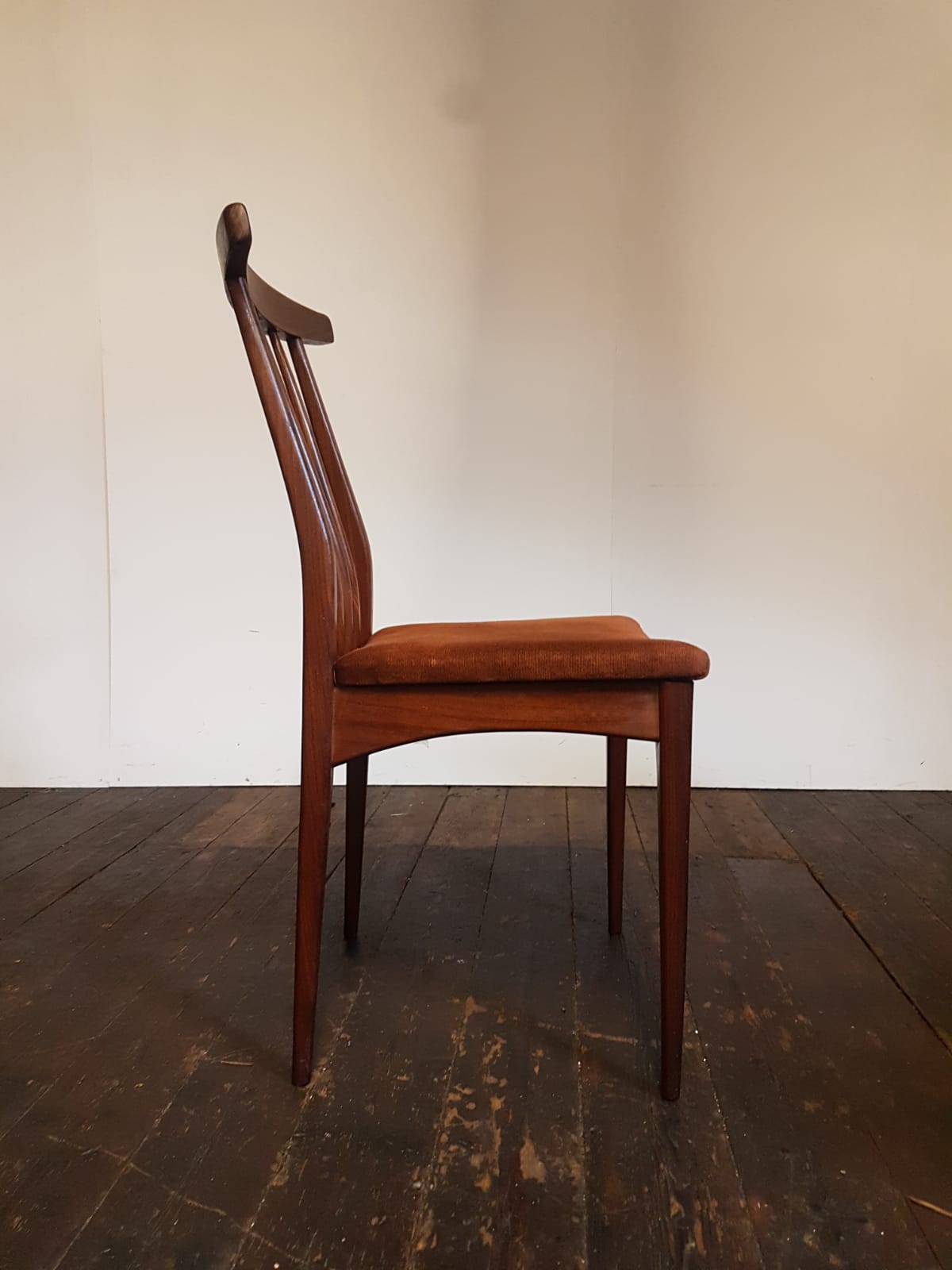 Vtg Set Of 4 Younger Mid Century Teak Dining Chairs Danish Scandi Design Retro